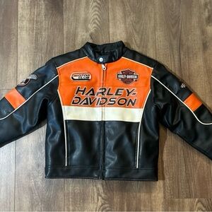 Kids Harley-Davidson Orange and Black Jacket